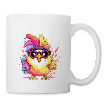 Huhn Hühner Hühnerbesitzer Verrücktes Huhn - Tasse - Weiß - Rechts