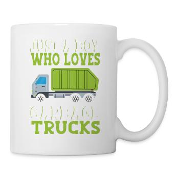 Just A Boy Who Loves Garbage Trucks - Tasse - Weiß - Rechts