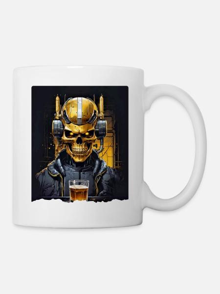 Bier Skull 0.10 - Tasse - Weiß