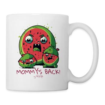 Angry mom melon and kids, mom is back - Mug - white - Right
