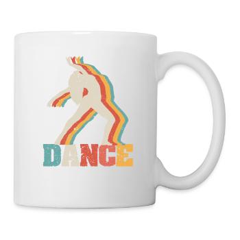 Tanz Retro Vintage Tanzen Silhouette 70er 80er - Tasse - Weiß - Rechts