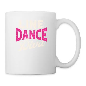 Line Dance Diva Western Country Tanzen Frauen - Tasse - Weiß - Rechts