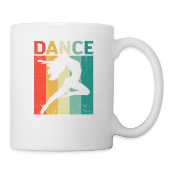 Tanz Retro Vintage Tanzen Silhouette 70er 80er - Tasse - Weiß - Rechts