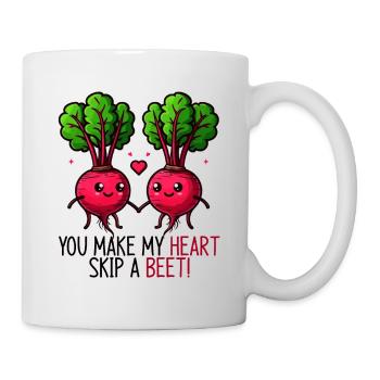 You make my heart beat faster Beetroot - Mug - white - Right