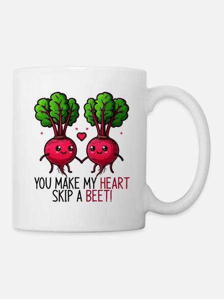 Du lässt mein Herz höher schlagen Rote Beete - Tasse - Weiß