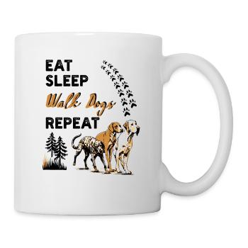 Promener les chiens manger dormir Répéter Hunde ausführen Gassi - Mug blanc - blanc - Droite