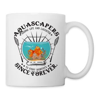 adding life and laughter to fishy habitats - Mug - white - Right