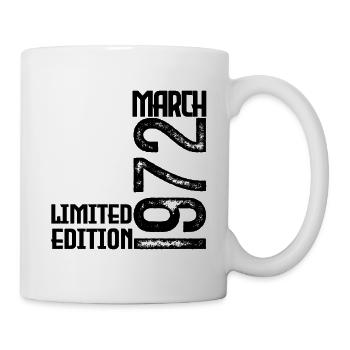 Geburtstagsgeschenk März 1972. März 1972. März - Tasse - Weiß - Rechts