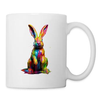 Lapin arc-en-ciel - Mug blanc - blanc - Droite
