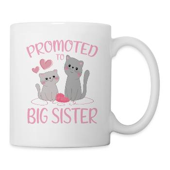 Cute Cats Promoted To Big Sister For Girls - Mug - white - Right