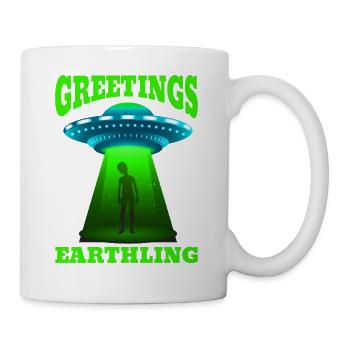 Alien, UFO, UAP, Space, Weltraum Flugobjekt - Tasse - Weiß - Rechts