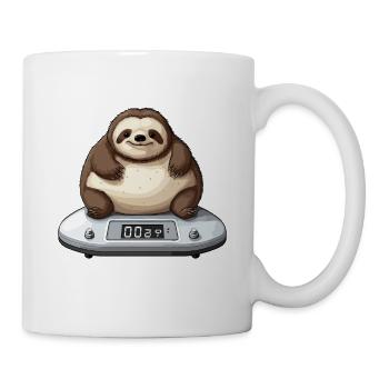 Hab mich gewogen bin zu klein Faultier - Tasse - Weiß - Rechts