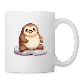 Hab mich gewogen bin zu klein Faultier - Tasse - Weiß - Rechts