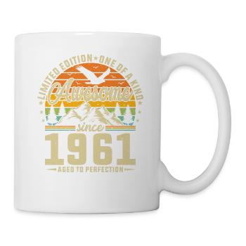Geburtstag 1961 - Vintage Jahrgangsgeschenk - Tasse - Weiß - Rechts