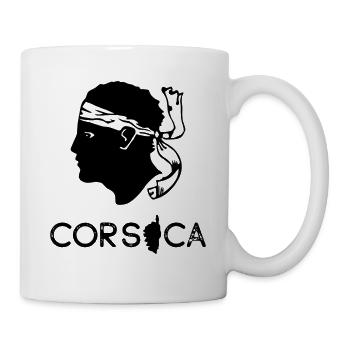 Corsica Insel mit Karte Frankreich mit Piratenkopf - Tasse - Weiß - Rechts