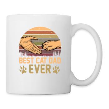 Meilleur Chat Papa Jamais Rétro Vintage Cadeau Femmes Hommes - Mug blanc - blanc - Droite