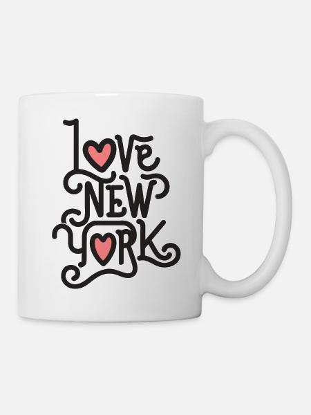 I Love New York City Big Apple USA America - Mug - white