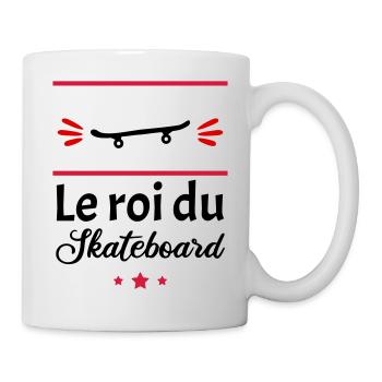 le roi du skateboard, skateboardeur, skateur - Mug blanc - blanc - Droite