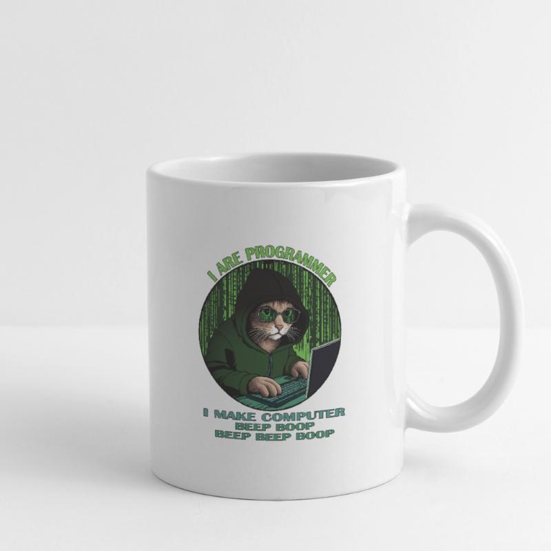 Je suis programmeur, vert, programmateur chat Mug blanc