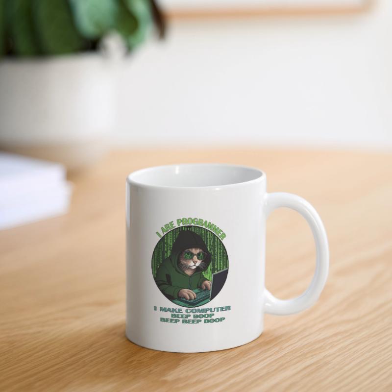 Je suis programmeur, vert, programmateur chat Mug blanc
