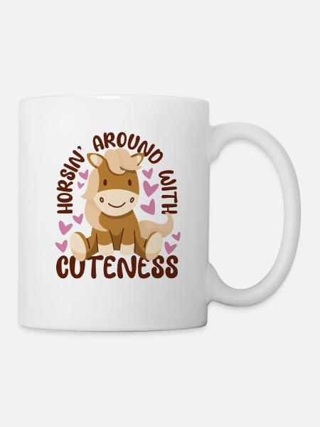 Niedliche Kapern Hengstfohlen - Tasse - Weiß