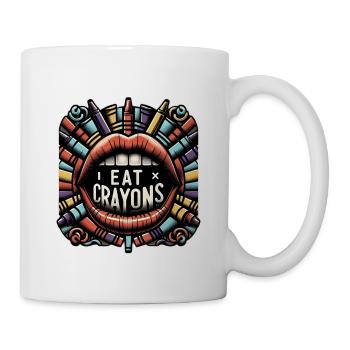 I Eat Crayons 7 - Tasse - Weiß - Rechts