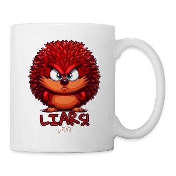 Liar and the annoyed angry hedgehog - Mug - white - Right