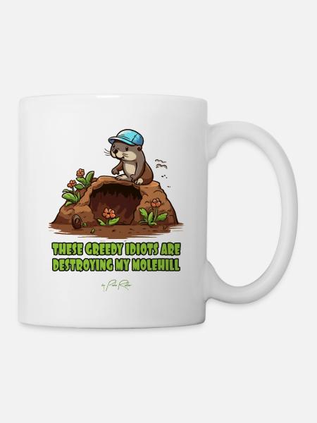Der umweltbewußte Maulwurf Gärtner - Tasse - Weiß