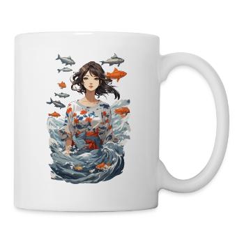 Anime Ocean Koi Fantasy Conception esthétique - Mug blanc - blanc - Droite