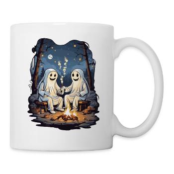 Halloween Ghosts Camping Kids Cartoon - Mug - white - Right