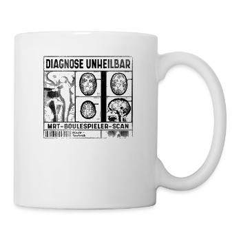 DIAGNOSE UNHEILBAR, Boulespiel Boccia Petanque - Tasse - Weiß - Rechts