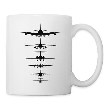 Airplanes Silhouette for Flight Instructor, Pilot - Mug - white - Right