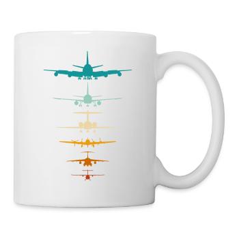 Silhouette d’avions pour pilote, instructeur de vol - Mug blanc - blanc - Droite