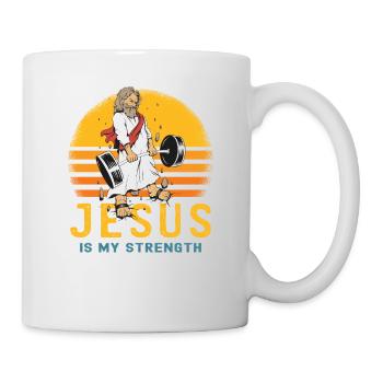 Jesus ist meine Stärke - Team Jesus 1 Kreuz 3 Nägel - Tasse - Weiß - Rechts