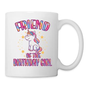 Friend Of the Birthday Girl Unicorn Family Party - Mug - white - Right