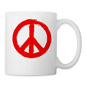 PEACE - Peacesymbol - Friedenszeichen Peacezeichen - Tasse - Weiß - Rechts