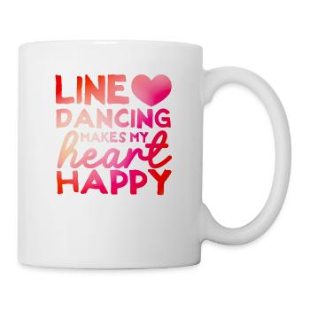 Line Dancing Makes My Heart Happy Funny - Mug - white - Right