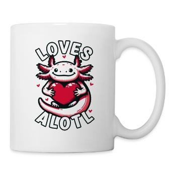 Saint Valentin coeur amour axolotl LOVESALOTL - Mug blanc - blanc - Droite