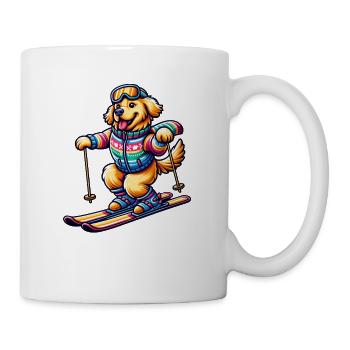Chien Golden Retriever Ski Skieur - Mug blanc - blanc - Droite