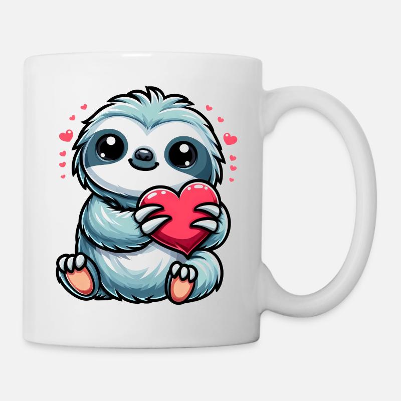 Faultier Liebe Valentinstag Herz Freundschaft - Tasse - Weiß