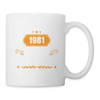 Jubiläums-Vintage-Geschenk Januar 1981 - 1981 - Tasse - Weiß - Rechts