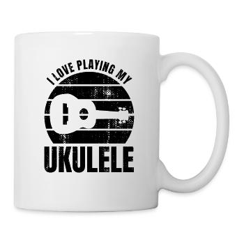 Zitat Ukulele Spieler - Tasse - Weiß - Rechts