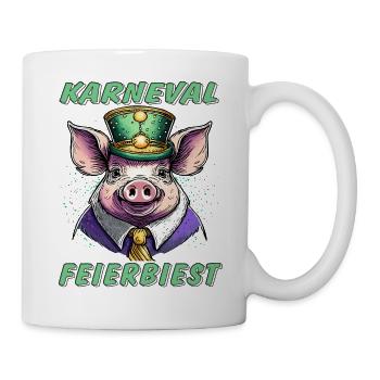Cochon Carnaval PARTY BEAST - Mug blanc - blanc - Droite