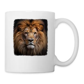Löwen realistic Löwe - Tasse - Weiß - Rechts