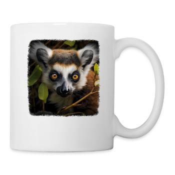 Lémuriens à queue annelée réaliste lémurien à queue annelée - Mug blanc - blanc - Droite