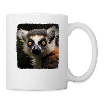 Lémuriens à queue annelée réaliste lémurien à queue annelée - Mug blanc - blanc - Droite