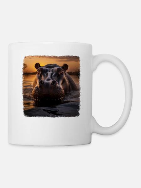 Hippos realistic Hippo - Tasse - Weiß
