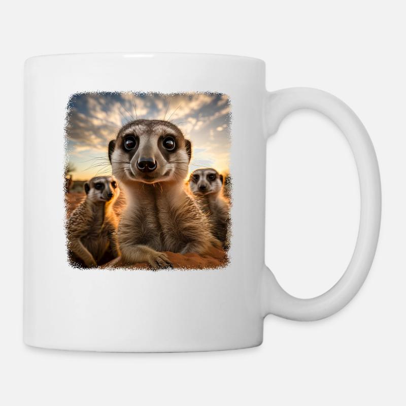 Meerkat realistic Erdmännchen - Tasse - Weiß