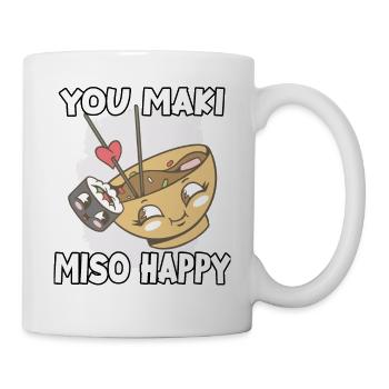 Mignon japonais sushi fan motif nigiri maki sushi - Mug blanc - blanc - Droite