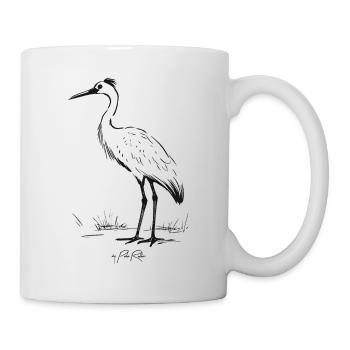 Grand oiseau sur échasses comme une grue - Mug blanc - blanc - Droite